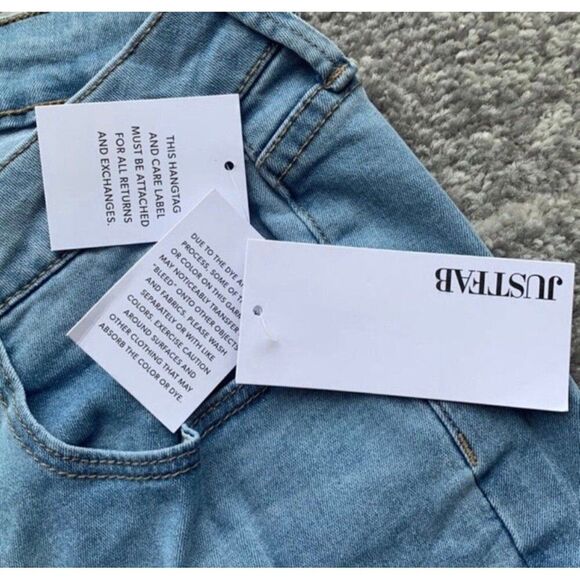 JustFab NWT Women Plus Size High Waist Blue Skinny Ankle Denim Jeans Size 16W - Picture 4 of 10